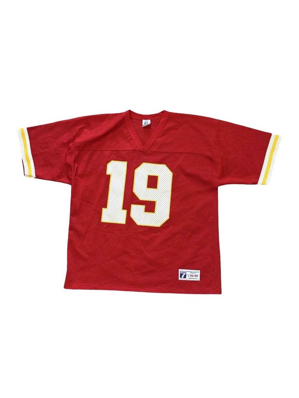 Vintage Kansas City Chiefs #19 Jersey Logo 7 Large 46-48 Joe Montana Made in USA